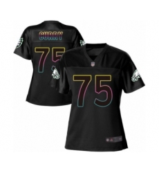 Women's Philadelphia Eagles #75 Vinny Curry Game Black Fashion Football Jersey