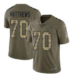 Men's Nike Atlanta Falcons #70 Jake Matthews Limited Olive/Camo 2017 Salute to Service NFL Jersey
