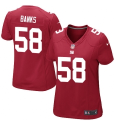 Women's Nike New York Giants #58 Carl Banks Game Red Alternate NFL Jersey