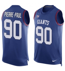 Men's Nike New York Giants #90 Jason Pierre-Paul Limited Royal Blue Player Name & Number Tank Top NFL Jersey
