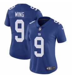 Women's Nike New York Giants #9 Brad Wing Elite Royal Blue Team Color NFL Jersey