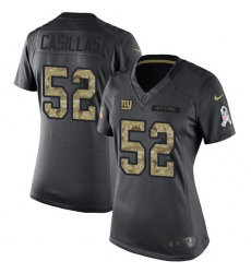 Women's Nike New York Giants #52 Jonathan Casillas Limited Black 2016 Salute to Service NFL Jersey