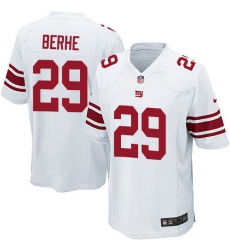 Men's Nike New York Giants #29 Nat Berhe Game White NFL Jersey