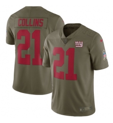 Youth Nike New York Giants #21 Landon Collins Limited Olive 2017 Salute to Service NFL Jersey