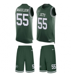 Men's Nike New York Jets #55 Lorenzo Mauldin Limited Green Tank Top Suit NFL Jersey