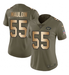 Women's Nike New York Jets #55 Lorenzo Mauldin Limited Olive/Gold 2017 Salute to Service NFL Jersey