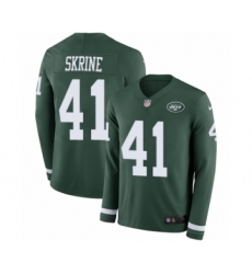 Youth Nike New York Jets #41 Buster Skrine Limited Green Therma Long Sleeve NFL Jersey