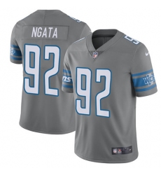 Men's Nike Detroit Lions #92 Haloti Ngata Elite Steel Rush Vapor Untouchable NFL Jersey
