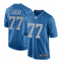 Men's Nike Detroit Lions #77 Cornelius Lucas Game Blue Alternate NFL Jersey