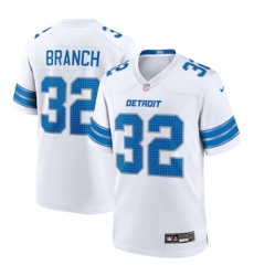 Men's Detroit Lions #32 Brian Branch White 2nd Alternate Game Nike Jersey