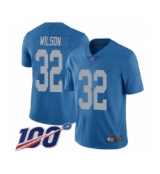 Men's Detroit Lions #32 Tavon Wilson Blue Alternate Vapor Untouchable Limited Player 100th Season Football Jersey