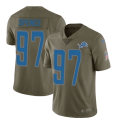 Youth Nike Detroit Lions #97 Akeem Spence Limited Olive 2017 Salute to Service NFL Jersey