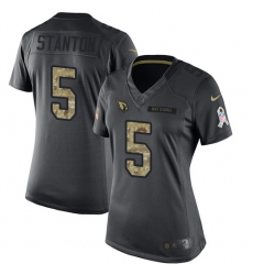 Women's Nike Arizona Cardinals #5 Drew Stanton Limited Black 2016 Salute to Service NFL Jersey