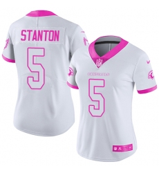Women's Nike Arizona Cardinals #5 Drew Stanton Limited White/Pink Rush Fashion NFL Jersey