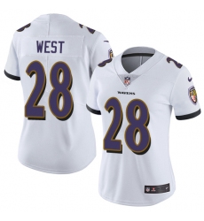 Women's Nike Baltimore Ravens #28 Terrance West White Vapor Untouchable Limited Player NFL Jersey