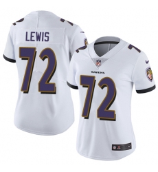 Women's Nike Baltimore Ravens #72 Alex Lewis White Vapor Untouchable Limited Player NFL Jersey