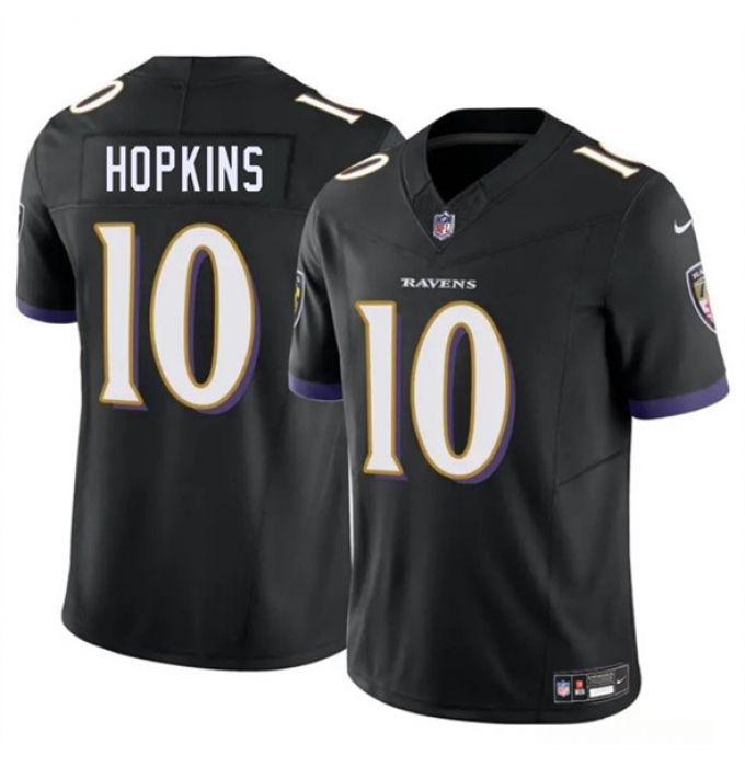 Men's Baltimore Ravens #10 DeAndre Hopkins Black 2025 F.U.S.E. Vapor Limited Football Jersey