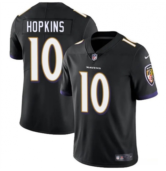 Men's Baltimore Ravens #10 DeAndre Hopkins Black Vapor Limited Football Jersey