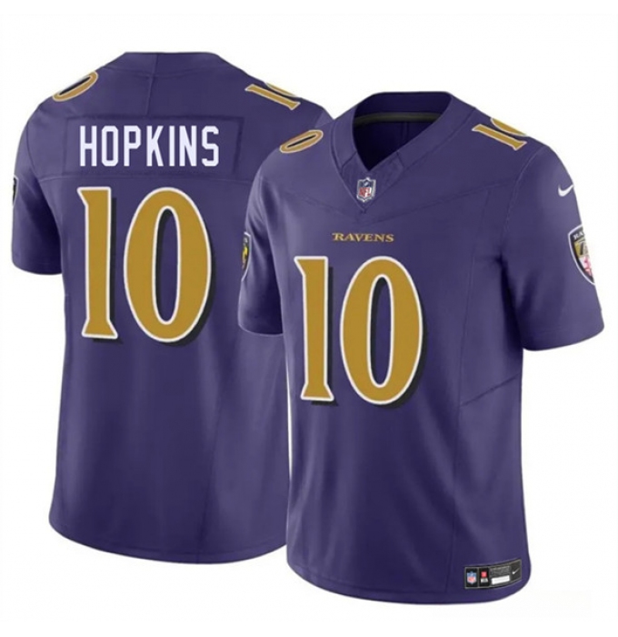 Men's Baltimore Ravens #10 DeAndre Hopkins Purple 2025 F.U.S.E. Vapor Limited Football Jersey