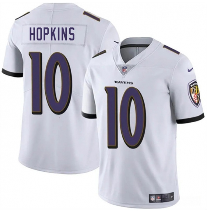 Men's Baltimore Ravens #10 DeAndre Hopkins White Vapor Limited Football Jersey