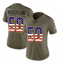 Women's Nike Baltimore Ravens #50 Albert McClellan Limited Olive/USA Flag Salute to Service NFL Jersey