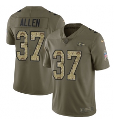 Youth Nike Baltimore Ravens #37 Javorius Allen Limited Olive/Camo Salute to Service NFL Jersey