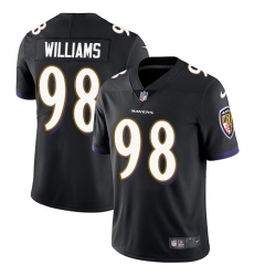 Youth Nike Baltimore Ravens #98 Brandon Williams Black Alternate Vapor Untouchable Limited Player NFL Jersey
