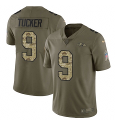 Men's Nike Baltimore Ravens #9 Justin Tucker Limited Olive/Camo Salute to Service NFL Jersey Men's Nike Baltimore Ravens #9 Justin Tucker Limited Olive/Camo Salute to Service NFL Jersey