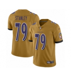 Youth Baltimore Ravens #79 Ronnie Stanley Limited Gold Inverted Legend Football Jersey