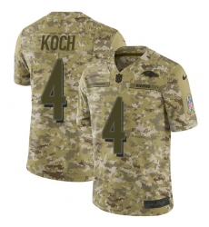 Men's Nike Baltimore Ravens #4 Sam Koch Limited Camo 2018 Salute to Service NFL Jersey