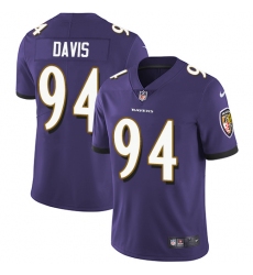 Youth Nike Baltimore Ravens #94 Carl Davis Purple Team Color Vapor Untouchable Limited Player NFL Jersey