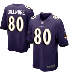 Men's Nike Baltimore Ravens #80 Crockett Gillmore Game Purple Team Color NFL Jersey