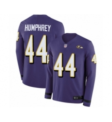 Men's Baltimore Ravens #44 Marlon Humphrey Limited Purple Therma Long Sleeve Football Jersey Men's Baltimore Ravens #44 Marlon Humphrey Limited Purple Therma Long Sleeve Football Jersey