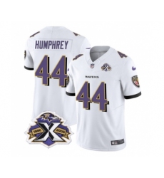 Men's Nike Baltimore Ravens #44 Marlon Humphrey White 2023 F.U.S.E Throwback Vapor Limited Stitched Jersey Men's Nike Baltimore Ravens #44 Marlon Humphrey White 2023 F.U.S.E Throwback Vapor Limited Stitched Jersey