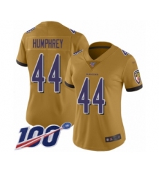 Women's Baltimore Ravens #44 Marlon Humphrey Limited Gold Inverted Legend 100th Season Football Jersey Women's Baltimore Ravens #44 Marlon Humphrey Limited Gold Inverted Legend 100th Season Football Jersey