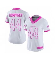 Women's Baltimore Ravens #44 Marlon Humphrey Limited White Pink Rush Fashion Football Jersey Women's Baltimore Ravens #44 Marlon Humphrey Limited White Pink Rush Fashion Football Jersey