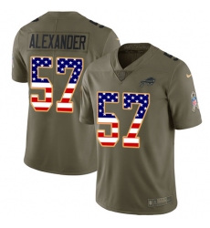Youth Nike Buffalo Bills #57 Lorenzo Alexander Limited Olive/USA Flag 2017 Salute to Service NFL Jersey