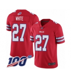 Men's Buffalo Bills #27 Tre'Davious White Limited Red Rush Vapor Untouchable 100th Season Football Jersey