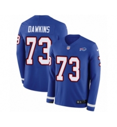 Men's Nike Buffalo Bills #73 Dion Dawkins Limited Royal Blue Therma Long Sleeve NFL Jersey