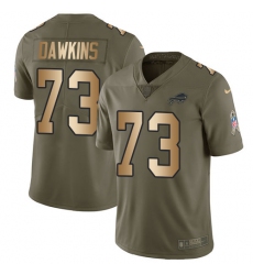 Youth Nike Buffalo Bills #73 Dion Dawkins Limited Olive/Gold 2017 Salute to Service NFL Jersey