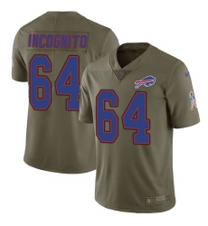 Youth Nike Buffalo Bills #64 Richie Incognito Limited Olive 2017 Salute to Service NFL Jersey