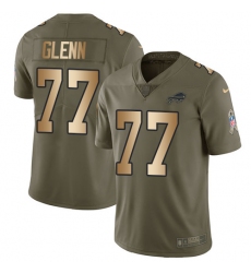 Youth Nike Buffalo Bills #77 Cordy Glenn Limited Olive/Gold 2017 Salute to Service NFL Jersey