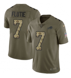 Men's Nike Buffalo Bills #7 Doug Flutie Limited Olive/Camo 2017 Salute to Service NFL Jersey
