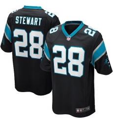 Men's Nike Carolina Panthers #28 Jonathan Stewart Game Black Team Color NFL Jersey