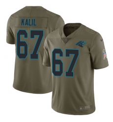 Youth Nike Carolina Panthers #67 Ryan Kalil Limited Olive 2017 Salute to Service NFL Jersey