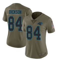 Women's Nike Carolina Panthers #84 Ed Dickson Limited Olive 2017 Salute to Service NFL Jersey