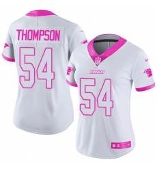 Women's Nike Carolina Panthers #54 Shaq Thompson Limited White/Pink Rush Fashion NFL Jersey