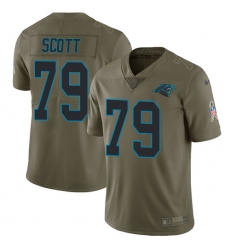 Men's Nike Carolina Panthers #79 Chris Scott Limited Olive 2017 Salute to Service NFL Jersey