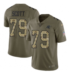 Men's Nike Carolina Panthers #79 Chris Scott Limited Olive/Camo 2017 Salute to Service NFL Jersey