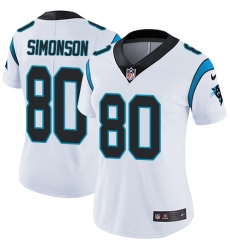 Women's Nike Carolina Panthers #80 Scott Simonson White Vapor Untouchable Limited Player NFL Jersey